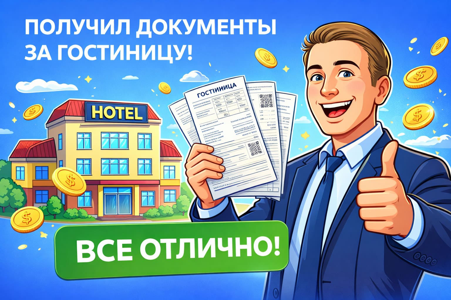 Гостиничные чеки для отчёта